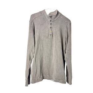 Jeremiah Mens Size M Long Sleeve Henley Shirt 100% Cotton Textured Gray